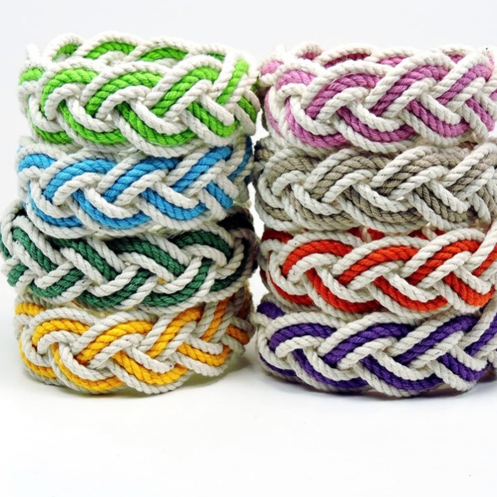 Green & White Sailors Bracelet